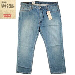 Levi's 559 Relaxed Straight Jeans 100% Cotton Medium Wash Men's 42x30 NWT